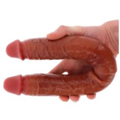 Double Gode Réaliste Marron 46x4,5cm