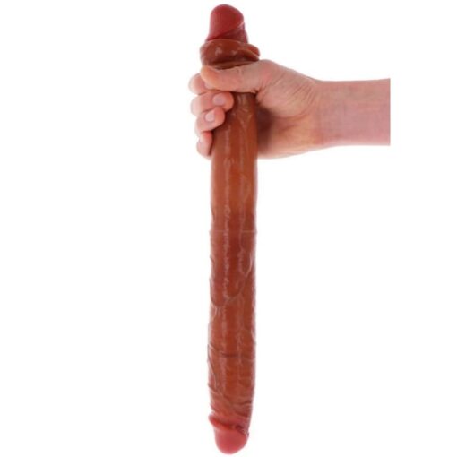 Double Gode Réaliste Marron 46x4,5cm