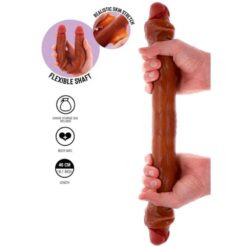 Double Gode Réaliste Marron 46x4,5cm
