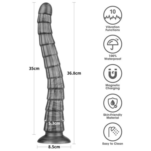 Gode Anal XL 10 Vibrations Exaltantes 37x5,3cm