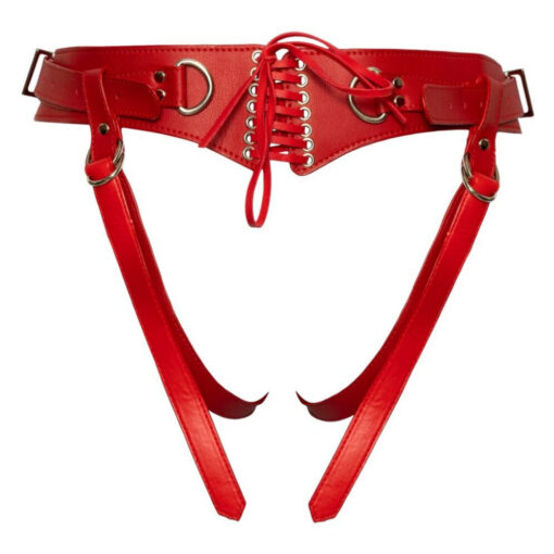 Ceinture Sexuelle en Simili Cuir Rouge