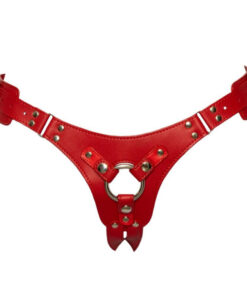 Ceinture Sexuelle en Simili Cuir Rouge