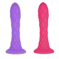 Gode Anal Fantaisie Silicone violet ou rose silexpan