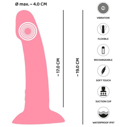 Gode Réaliste Rose Puissantes Vibrations 19x4 cm