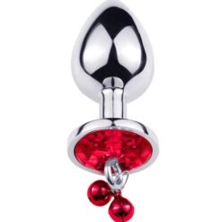 plug anal acier bijou rouge clochette