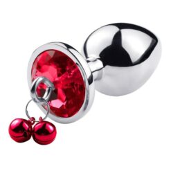 plug anal acier bijou rouge clochette 1