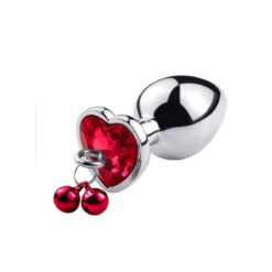 plug anal coeur diamant rouge à grelots