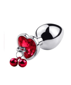 plug anal coeur diamant rouge à grelots