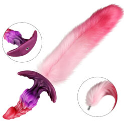 Plug Anal Dragon Rose avec Queue 41cm