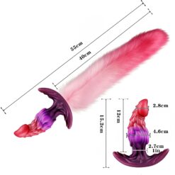 Plug Anal Dragon Rose avec Queue 41cm