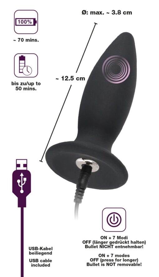 Plug Anal Ergonomique Vibrant Silicone