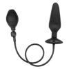 Plug anal gonflable XXL 9 cm avec poire amovible – silicone noir souple