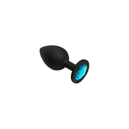 Plug Anal Silicone Noir Diamant Turquoise