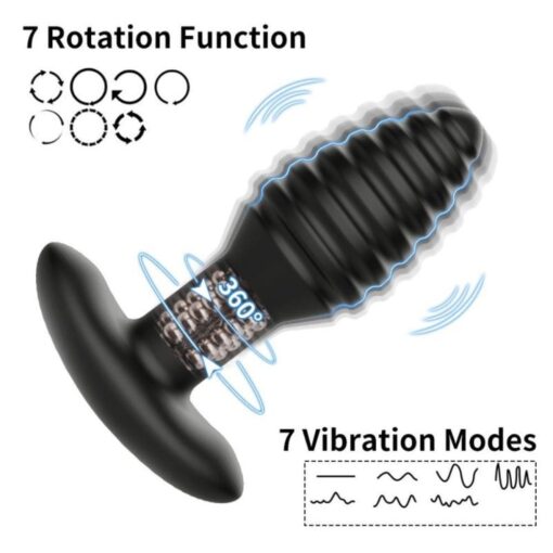 Plug Anal Silicone Vibrant et à Rotation