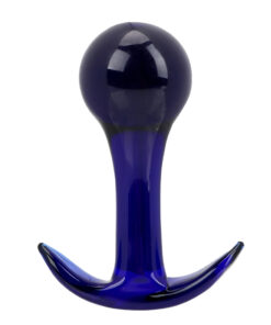 plug anal verre boule bleu