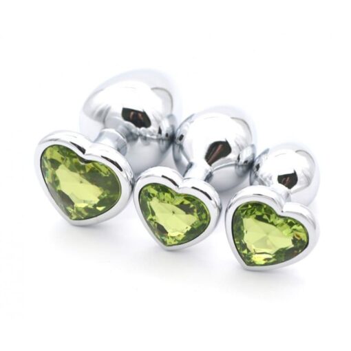 plug diamant cœur doux vert