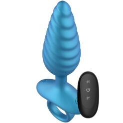 Plug Vibrant Silicone Bleu avec Télécommande