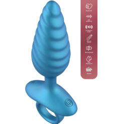 Plug Vibrant Silicone Bleu avec Télécommande
