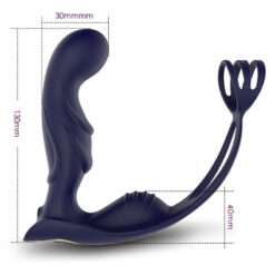 Stimulateur de Prostate Bleu avec Ballstretcher