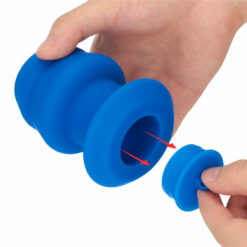 Tunnel Anal Stimulant Bleu avec Bouchon