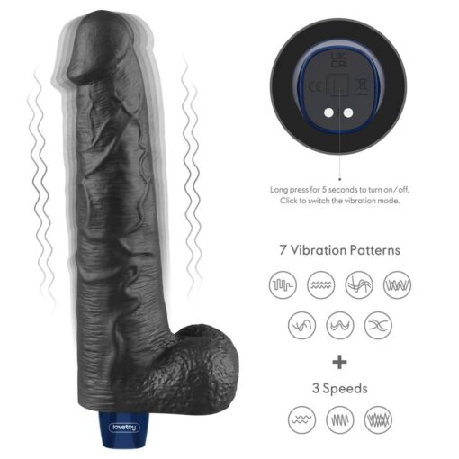 Vibromasseur Finitions Réaliste Noir 25x5,3cm