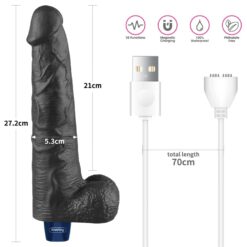 Vibromasseur Finitions Réaliste Noir 25x5,3cm